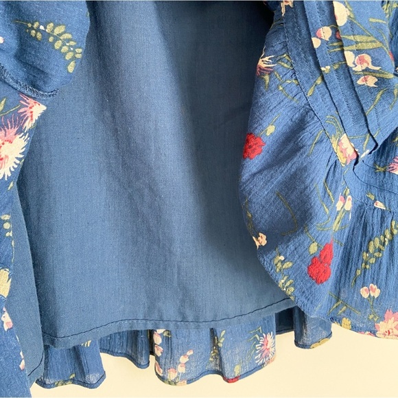 Chaps Blue Floral Tiered Skirt - Picture 7 of 7